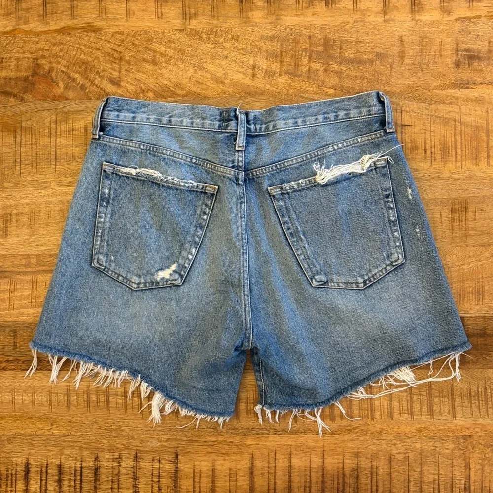 AGOLDE Parker Long Short 30 Heat Wave Cuffed Medium Wash Denim Summer Festival